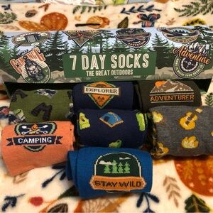 7 Day Socks Explorer Outdoor Camp Pattern NEW🏷️